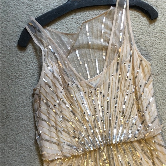 Aidan Mattix champagne sequin dress - Picture 9 of 10